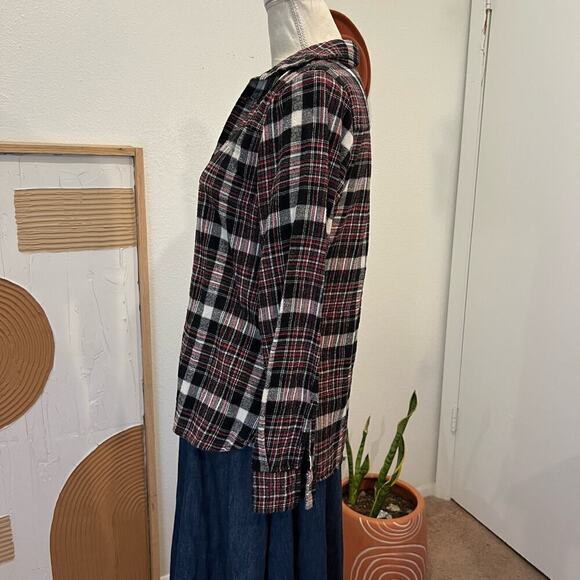 Woolrich Black & Red Cotton Checkered Plaid Print Button Front Long Sleeve Shirt - Picture 4 of 12